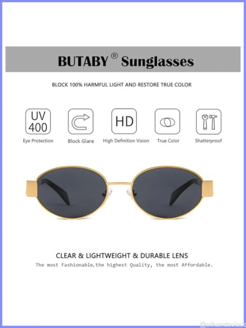 Retro Oval Sunglasses UV400 Metal Frame Unisex Designer Shades
